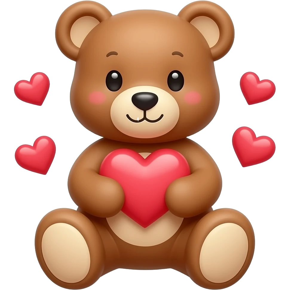 Osito amoroso con corazones emoji