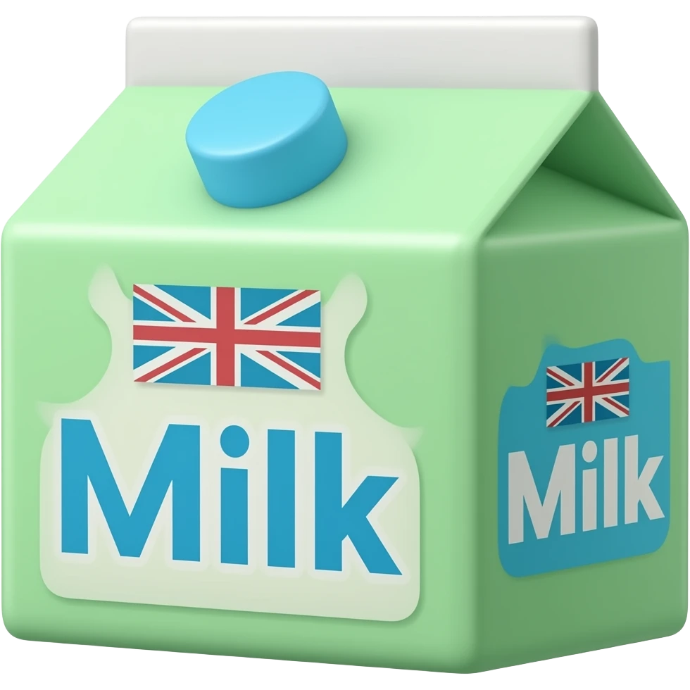 Semi-Skimmed Milk green top uk emoji