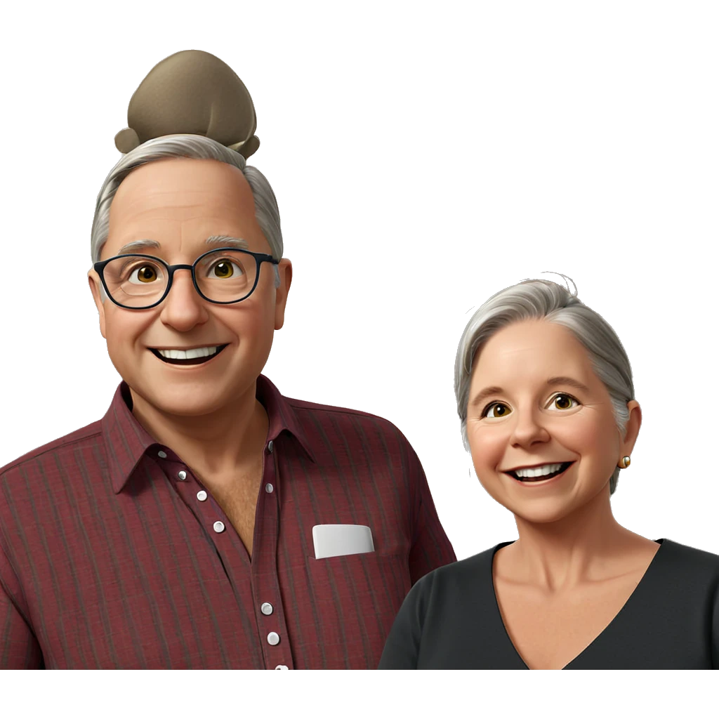 happy old couple with glasses emoji