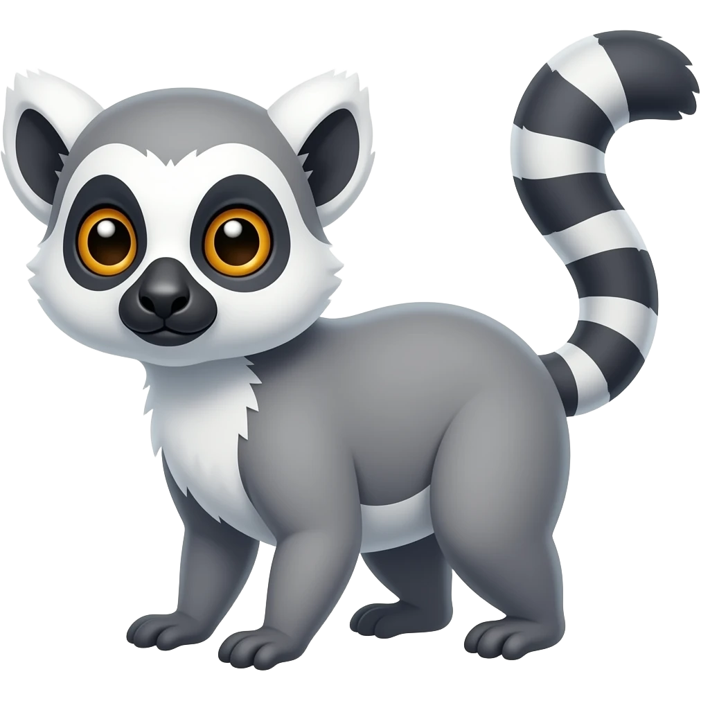 Cartoon 2d lemur on fours emoji