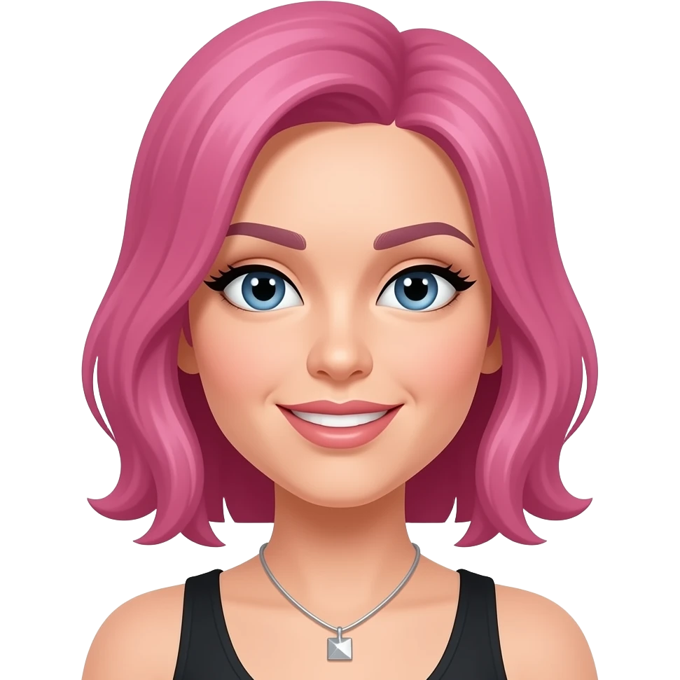 Sassy woman with pink hair emoji