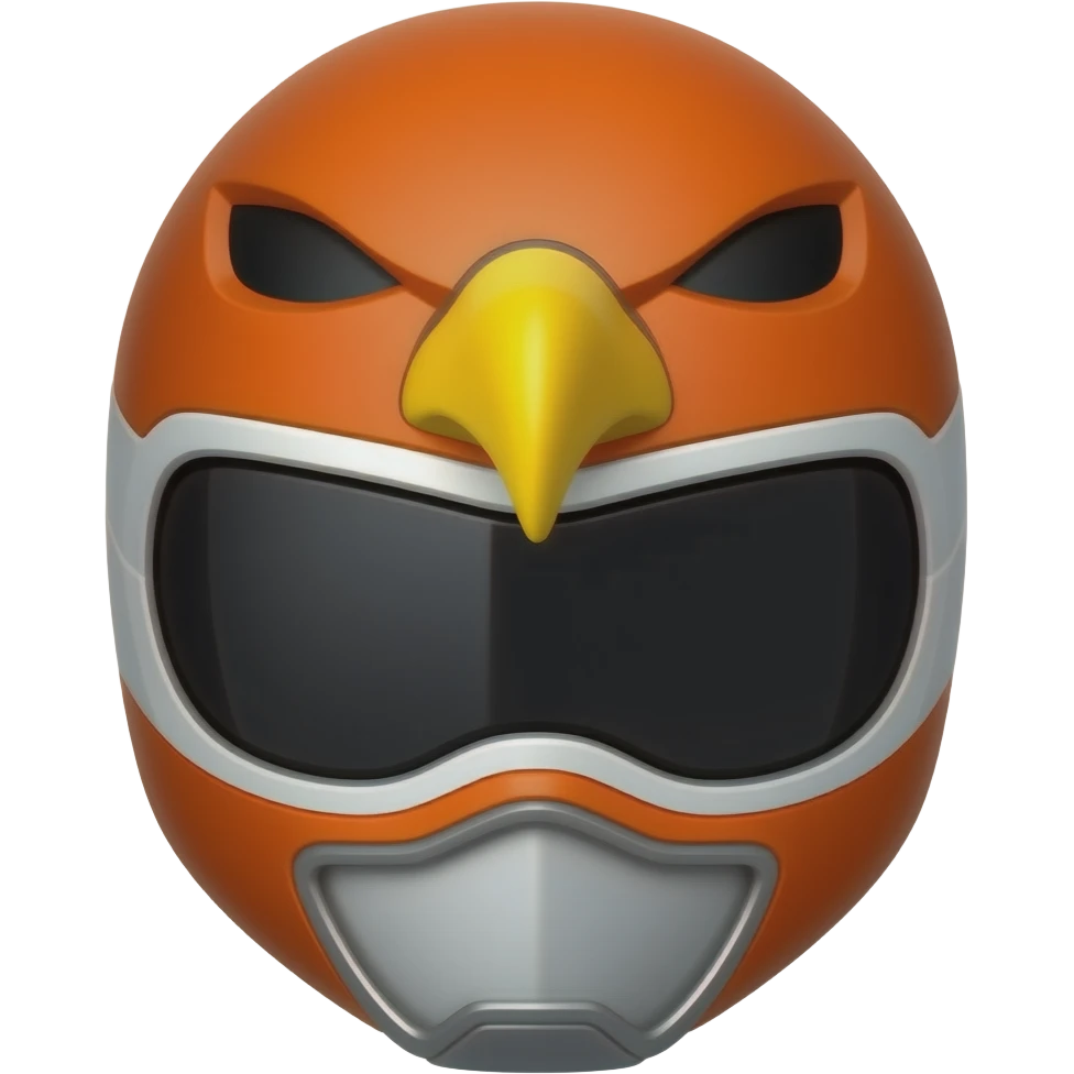 Orange eagle power ranger helmet emoji