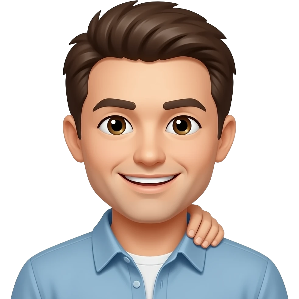 pixel smile face emoji rubbing back of neck and smiling with an awkward shy look emoji