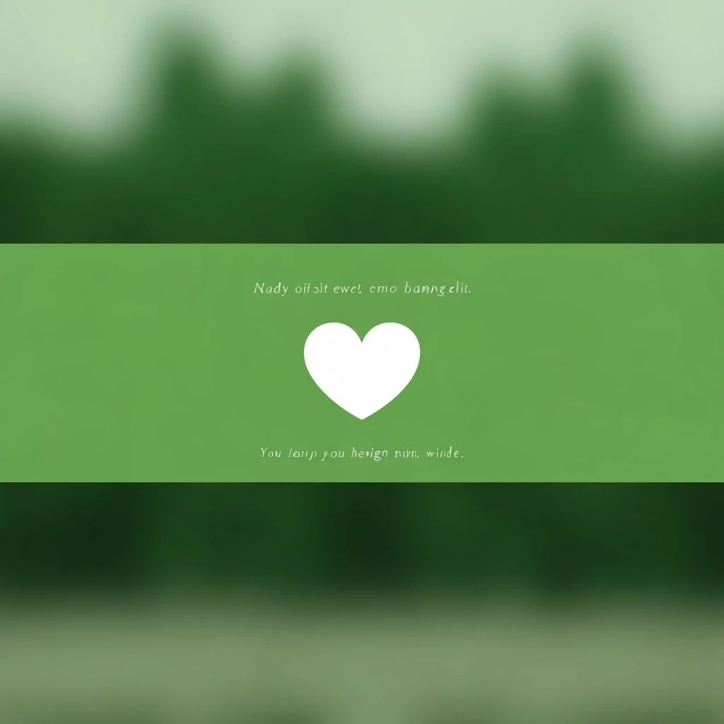 green emo banner with a heart accent, cute, expressive, minimal, variation 3 emoji