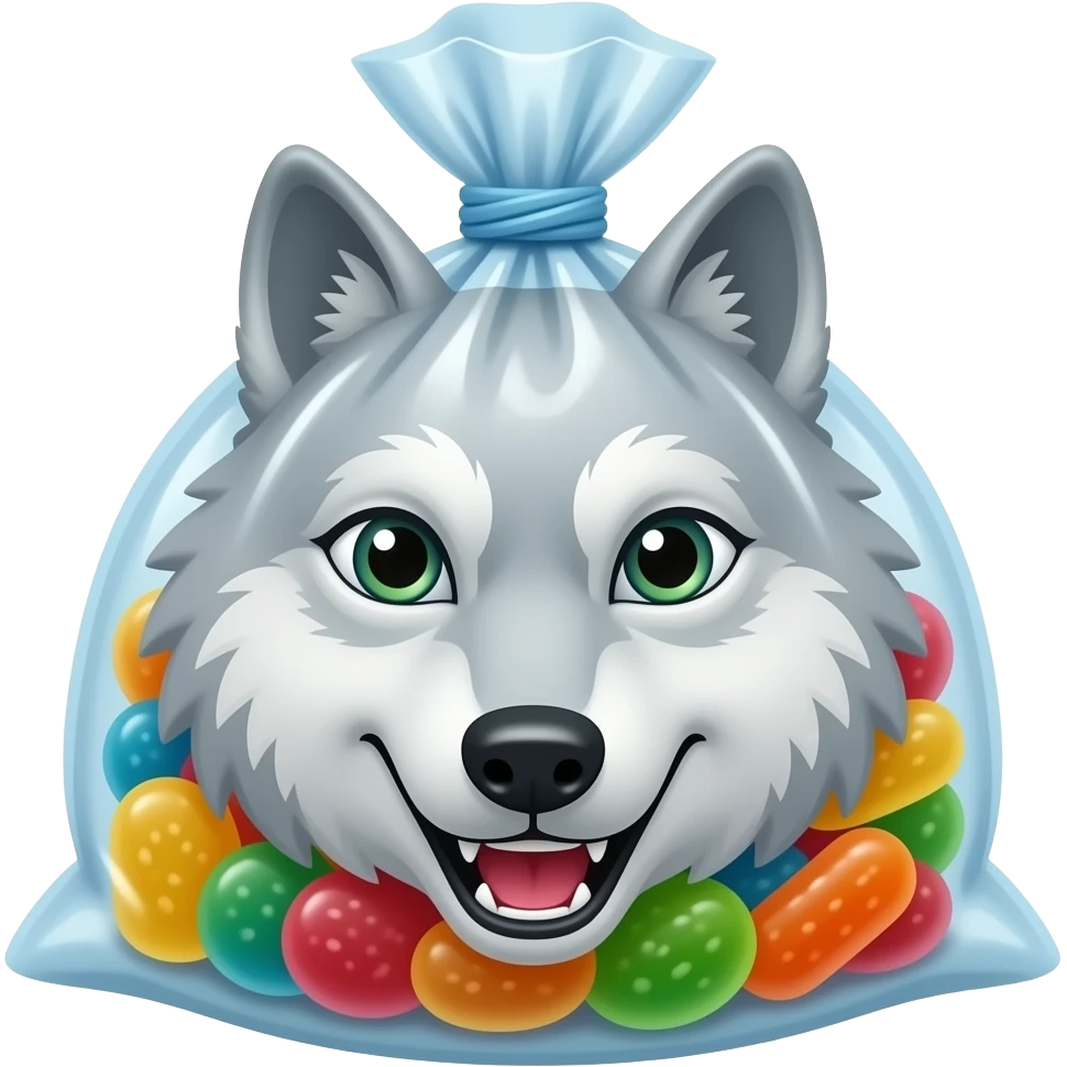 Gummy wolf bag emoji