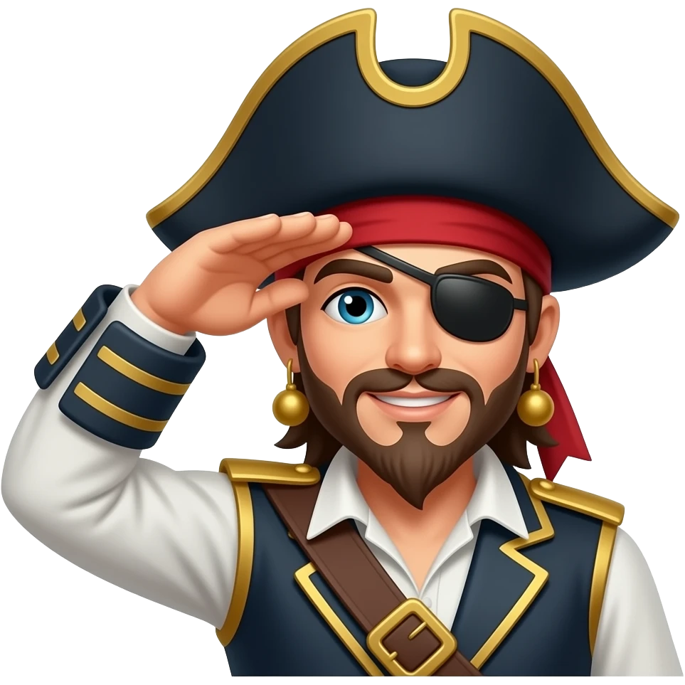 aye aye captain salute- pirate emoji