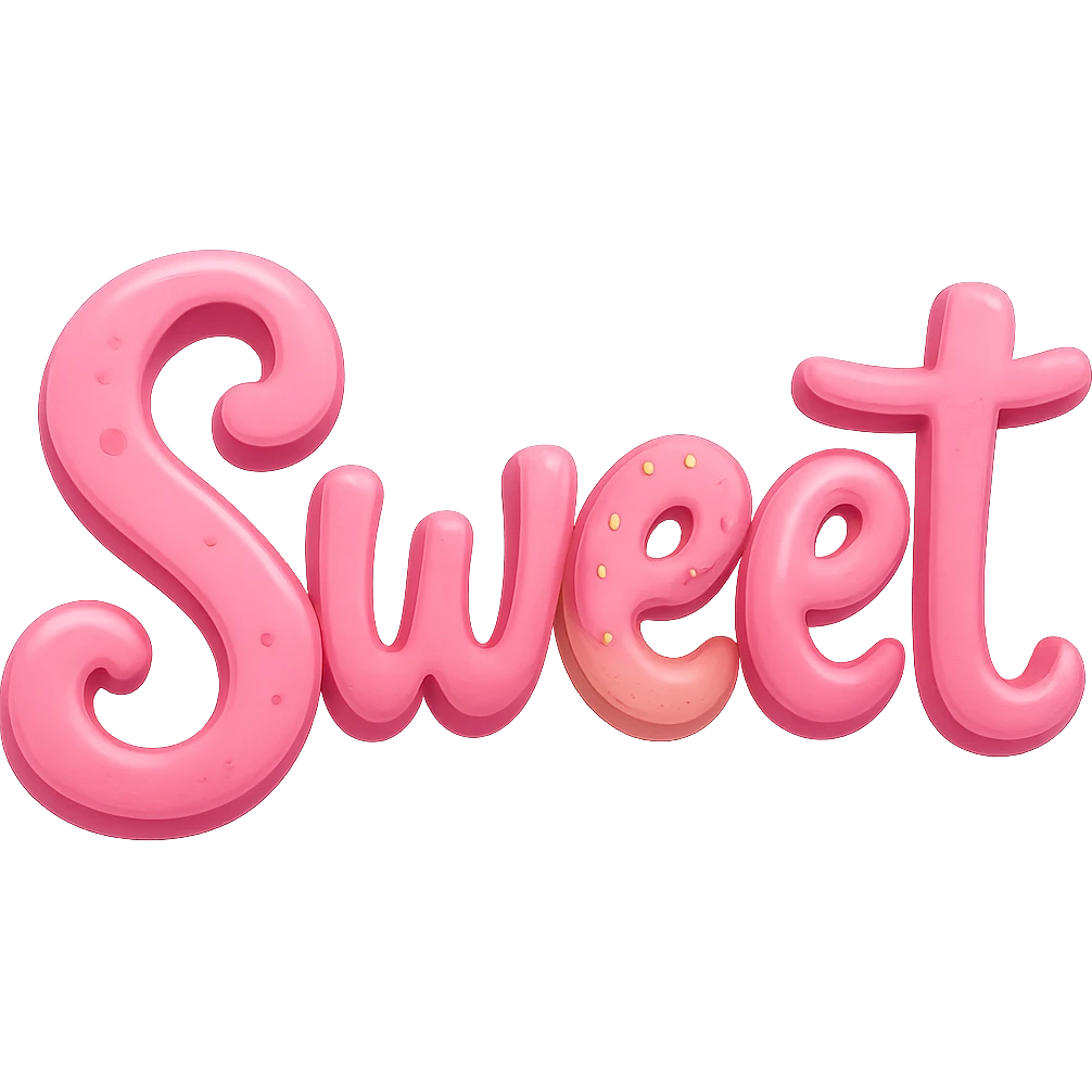 the word 'sweet' in a creative, pink-themed style, remove background emoji