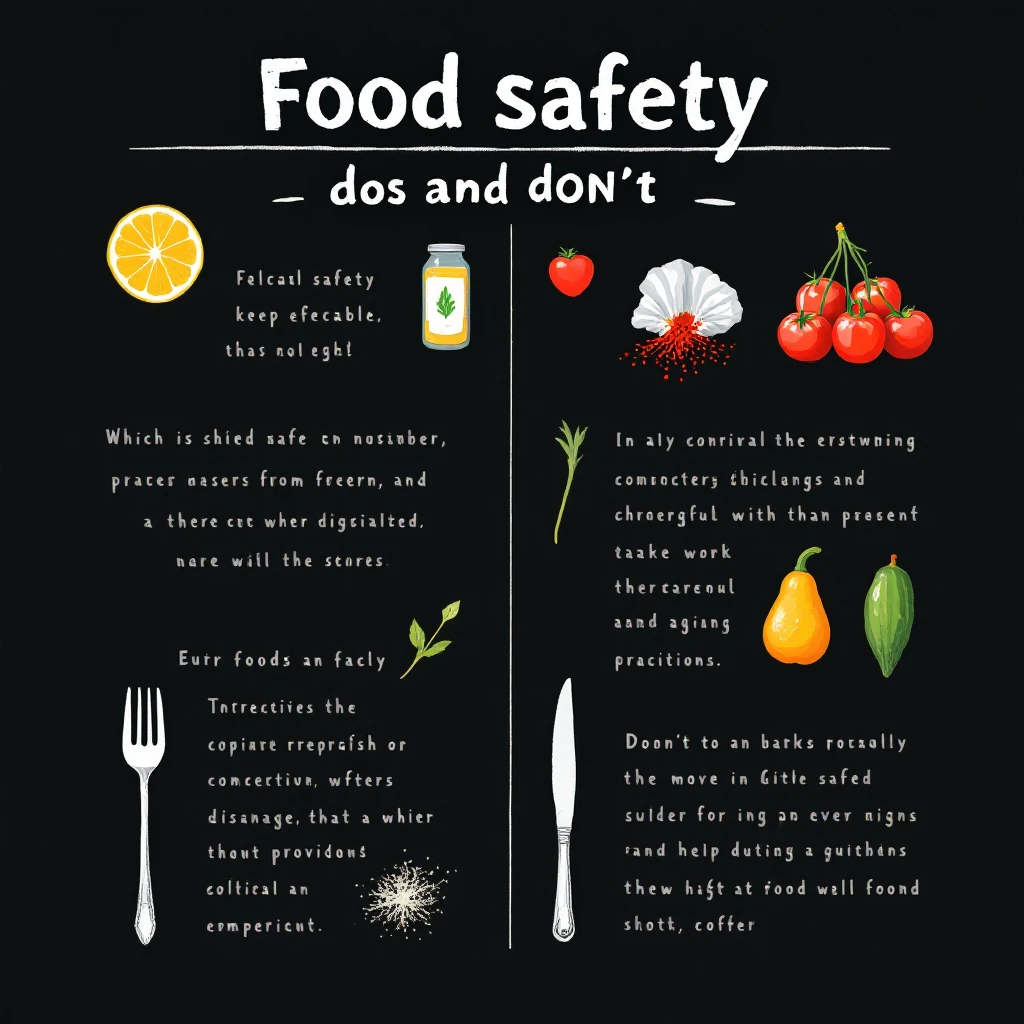 make a detail poster with title of "food safety dos and dont" emoji