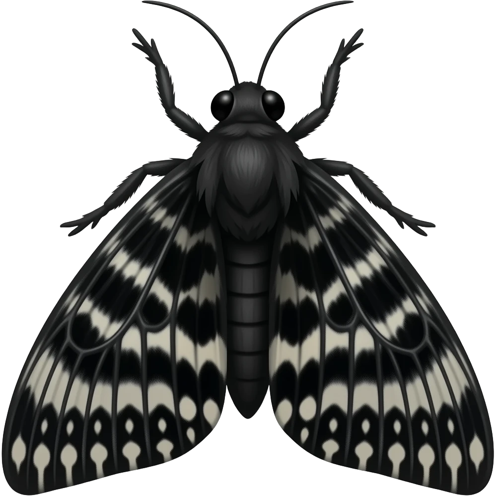 black, gothic moth emoji