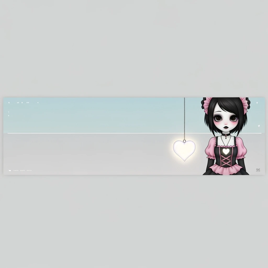 pastel emo banner with a heart accent, cute, expressive, minimal, variation 4 emoji