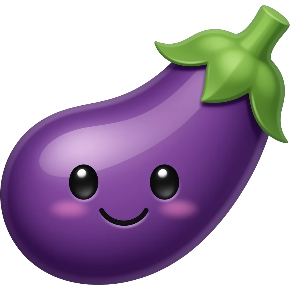 Kawaii Eggplant emoji
