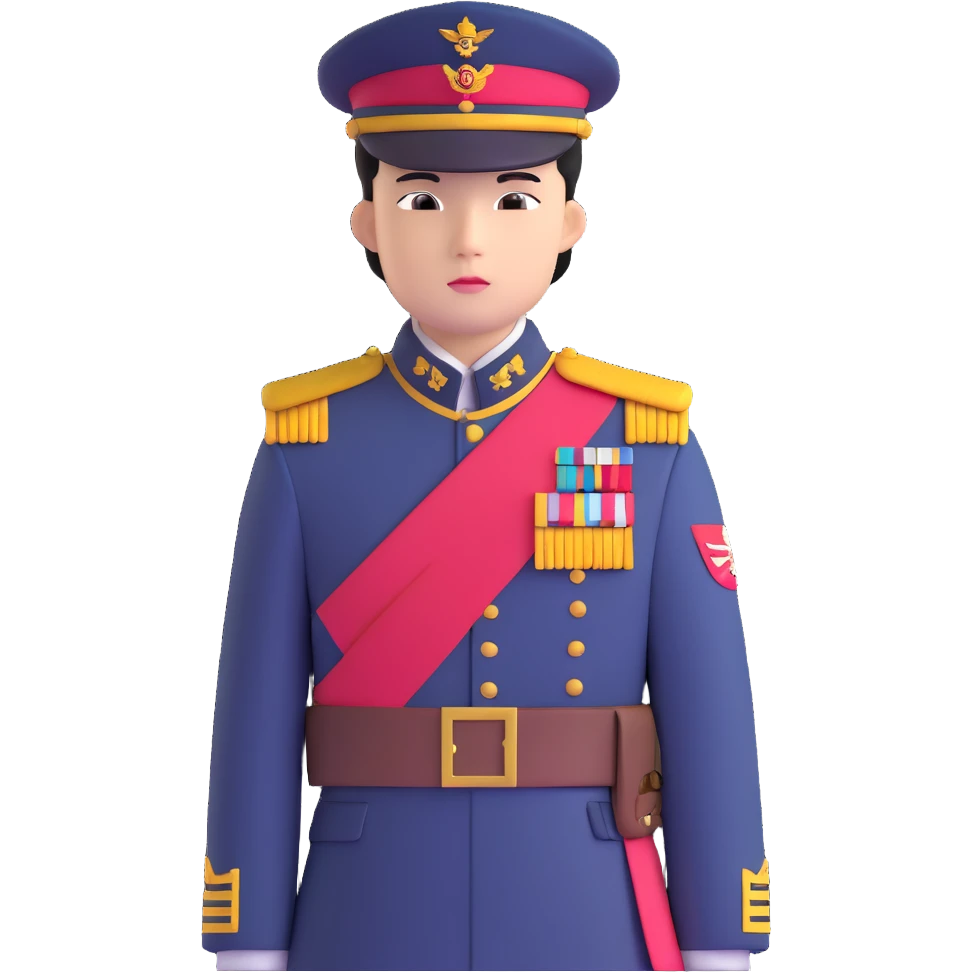 Military academy student with fantasy asian inspired uniform emoji