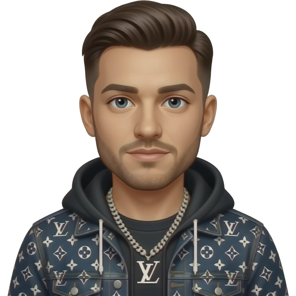 Add Polish rapper Malik Montana He is white and has diamonds around his neck ma ubtania luois vuitton emoji