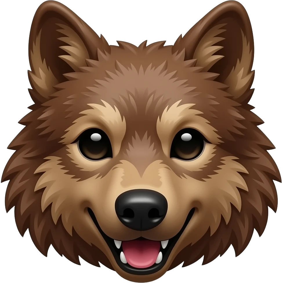 Chocolate wolf face without eyes emoji