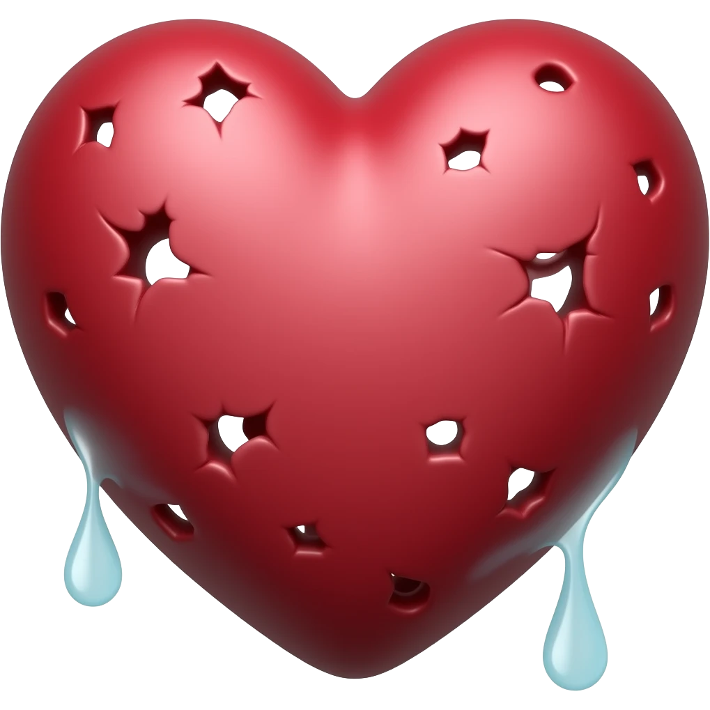 Leaking injured heart🫀 with many holes emoji
