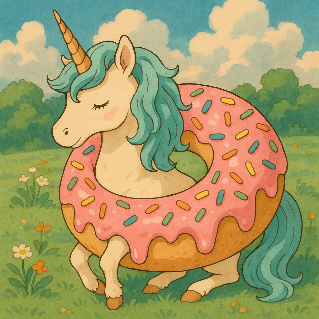 unicorn with icing emoji