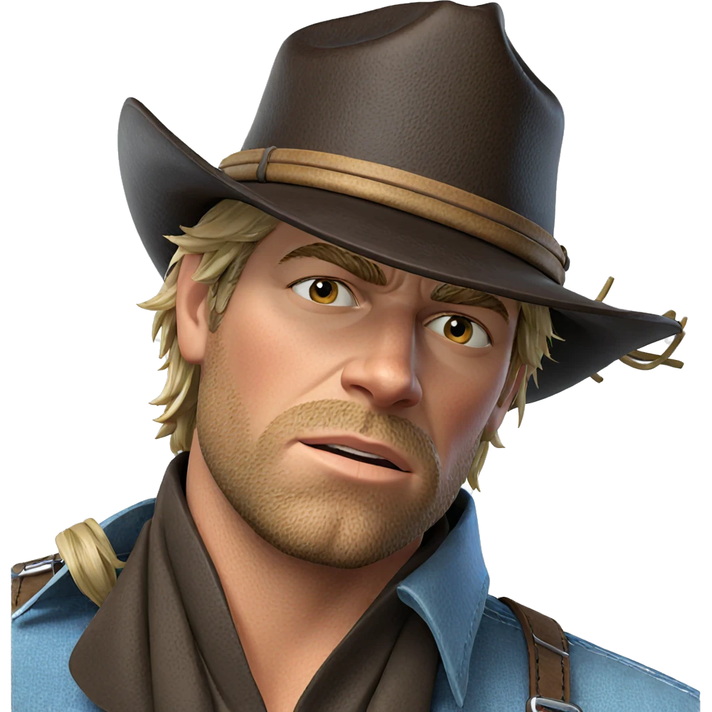 blonde boy in cowboy hat emoji
