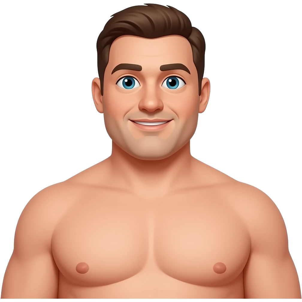 A naked fat guy with big balls emoji