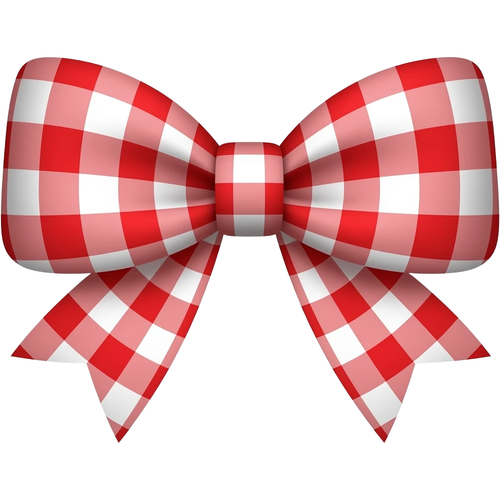 RED AND WHITE CHECKERED BOW emoji