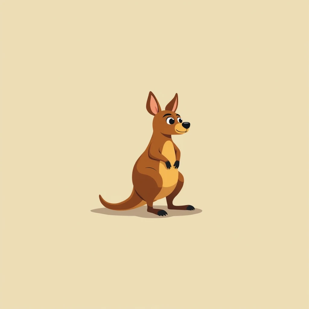 Flat design style kangaroo emoji