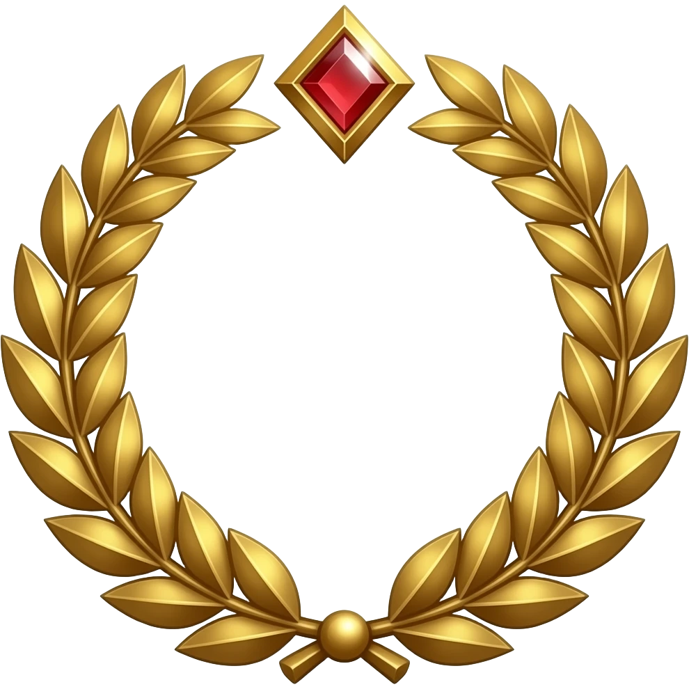 Corona de laurel imperial de oro y diamantes rojos del dios Emperador de Warhammer 40k emoji