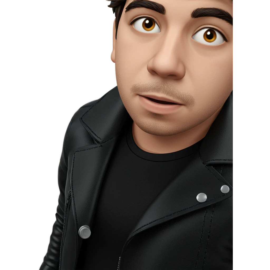male in leather jacket emoji