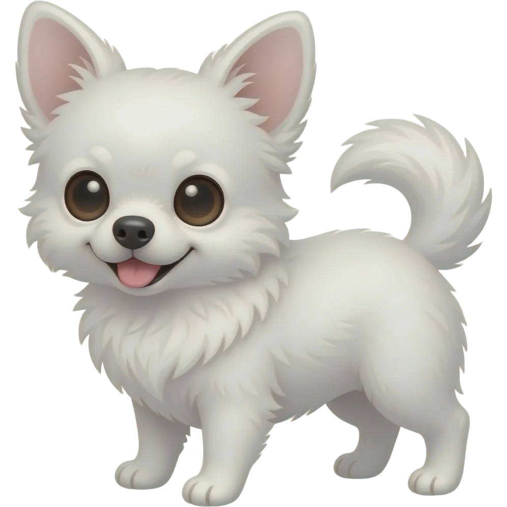 Fluffy White chihuahua emoji