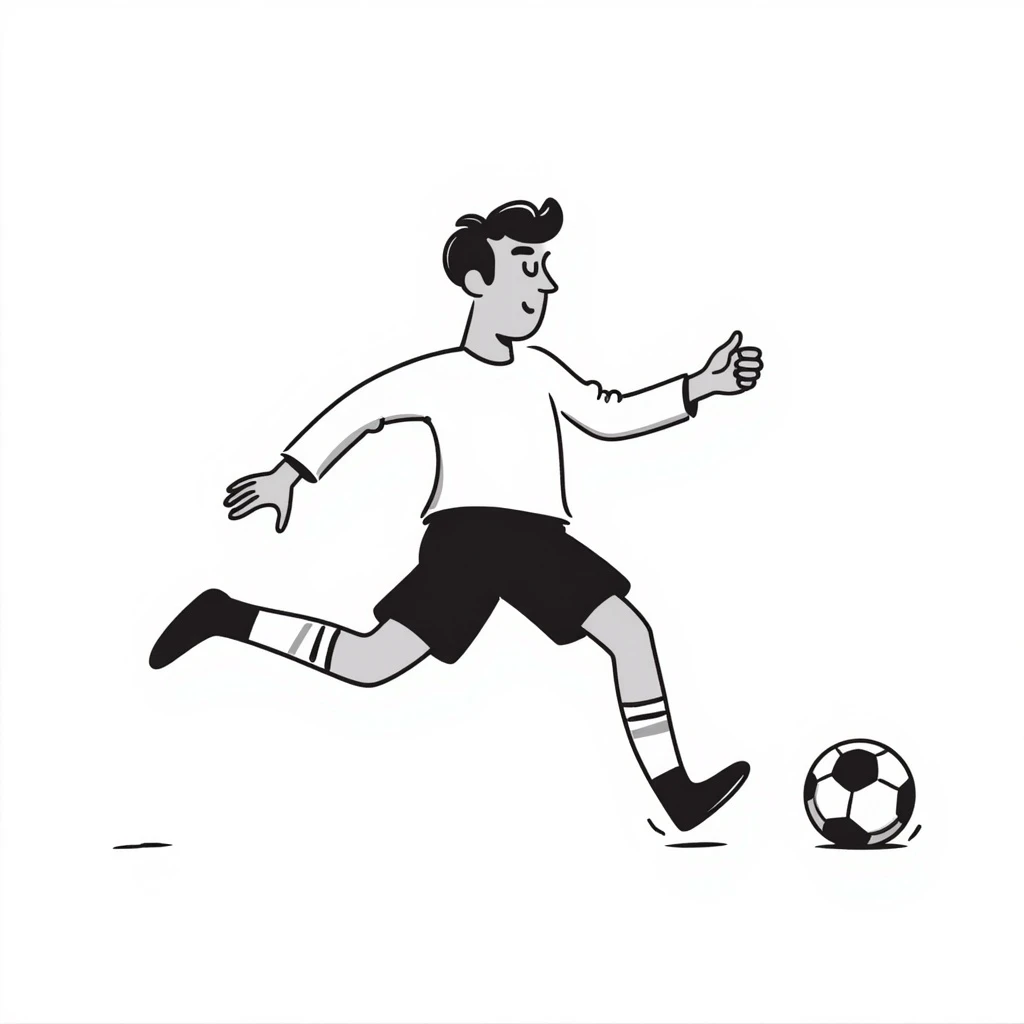 Cristiano Ronaldo, famous footballer, notion style hand drawn doodle emoji