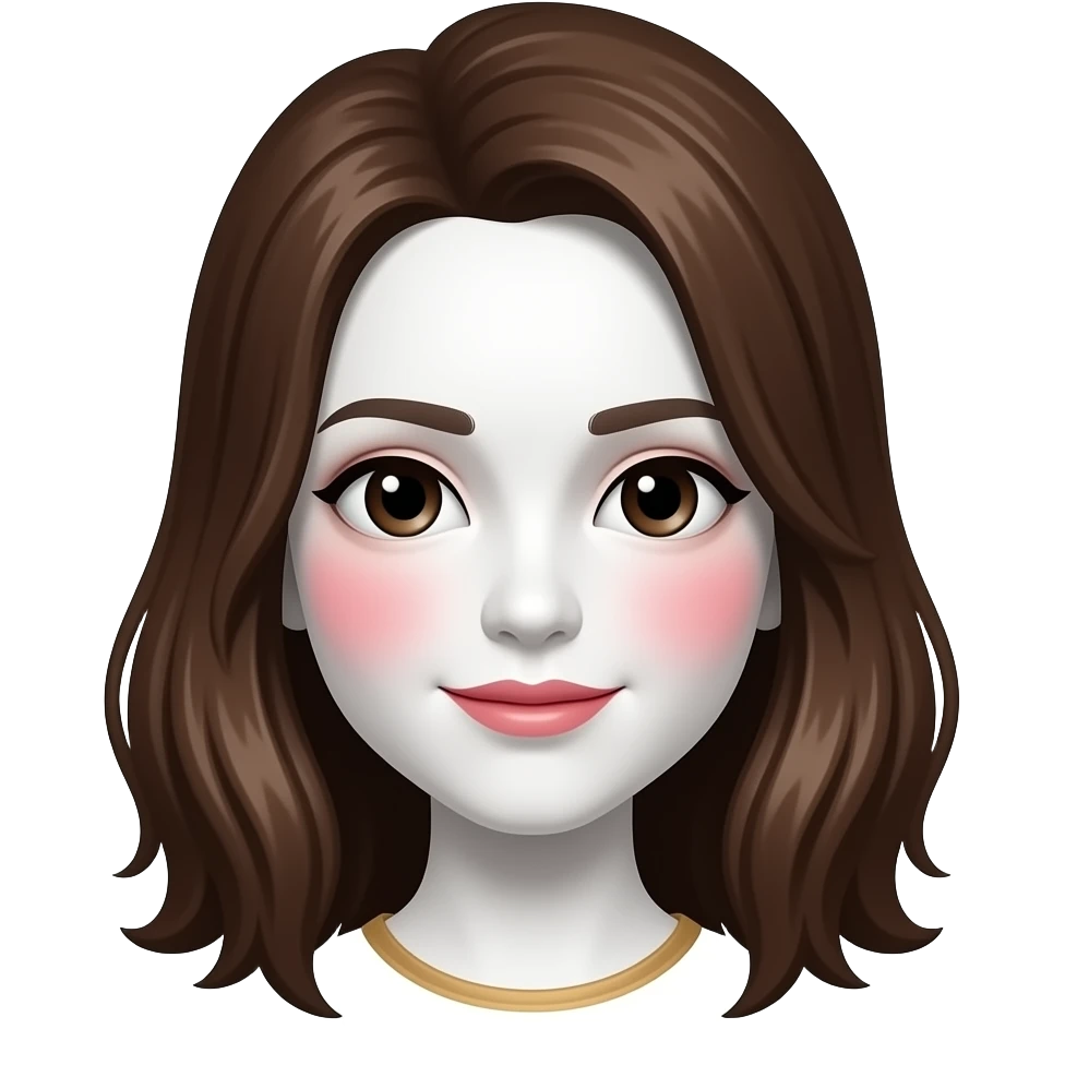 흰색얼굴의 붉은색 홍조를 하고 있는 이모티콘 emoji