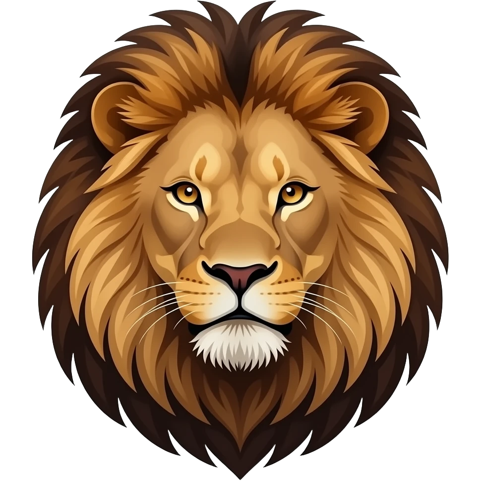 Majestic lion emoji, realistic style, not cartoonish. Strong, regal, dominant expression. Detailed elegant mane, calm intense gaze. Minimalistic, premium, cinematic lighting, dark background. No childish features. emoji