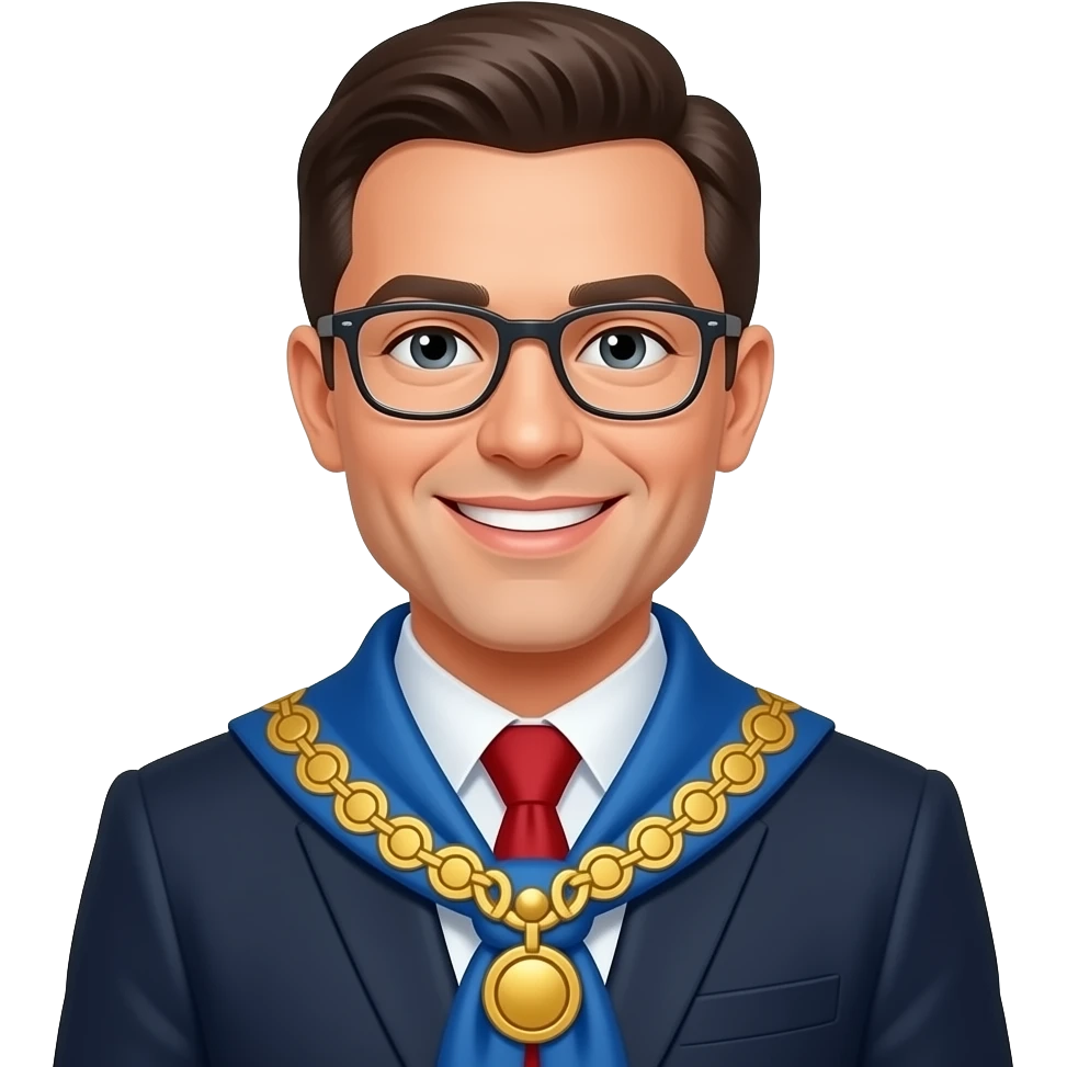 Smiley avec une echarpe de maire emoji
