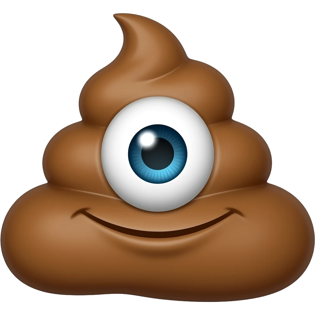 shit emoji with one eye only emoji