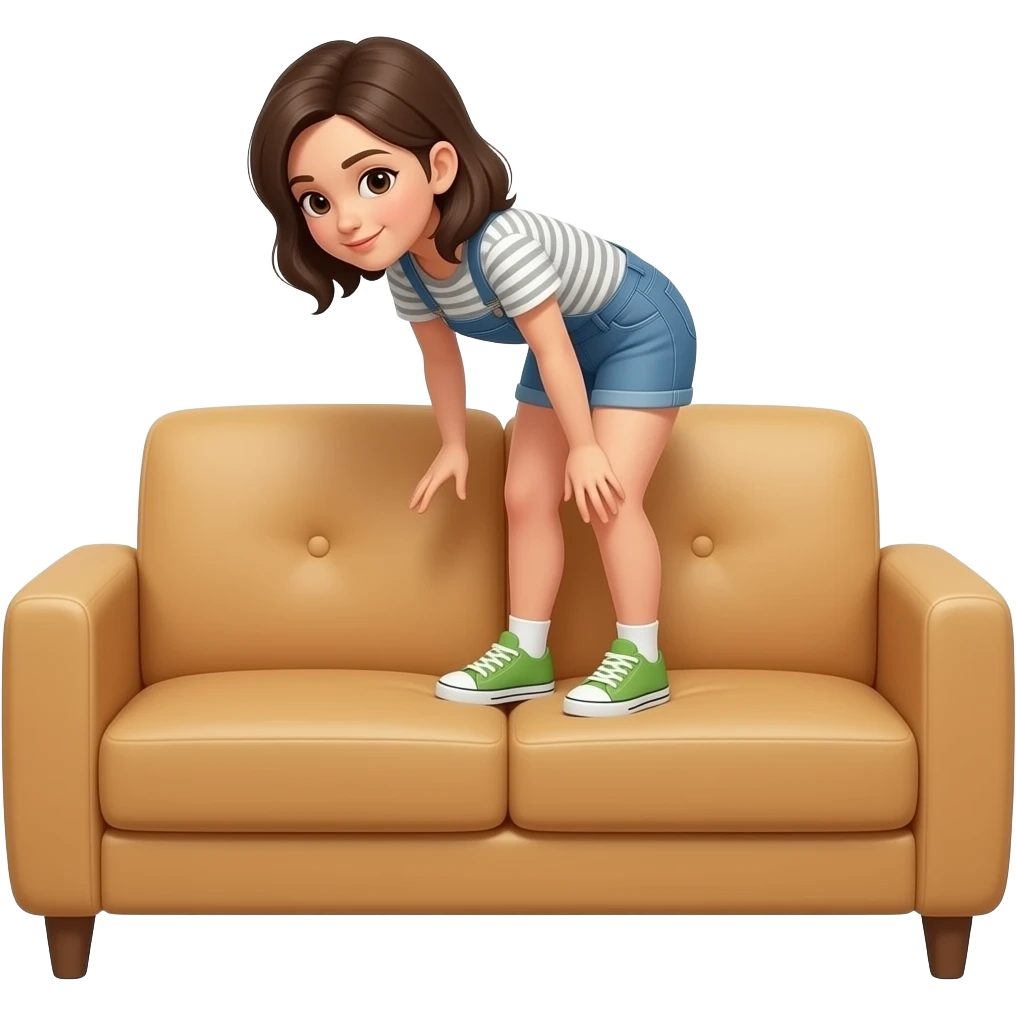 girl bent over sofa emoji
