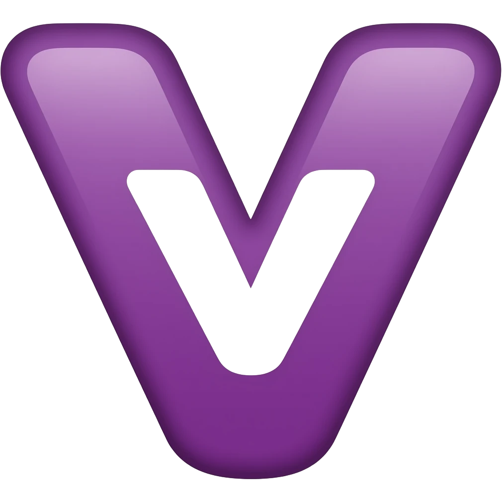 a purple v shape with a white v in the middle emoji