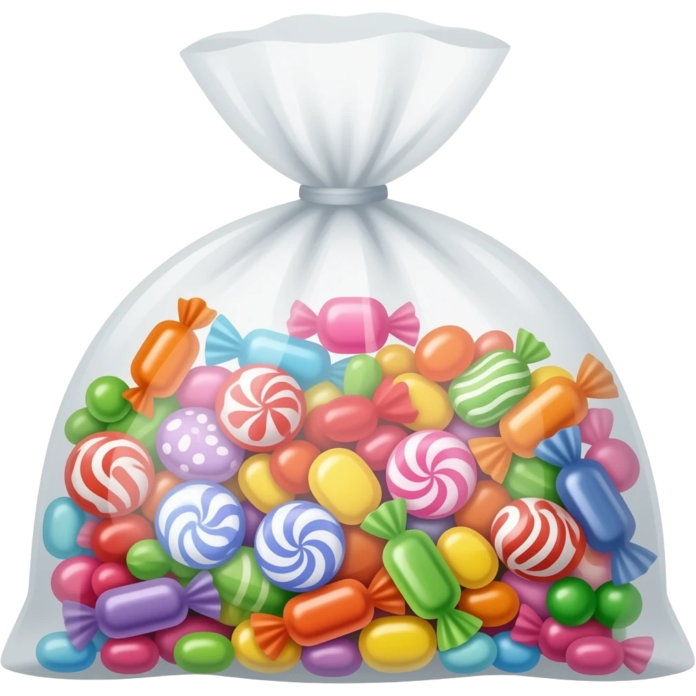 many candies in a bag emoji