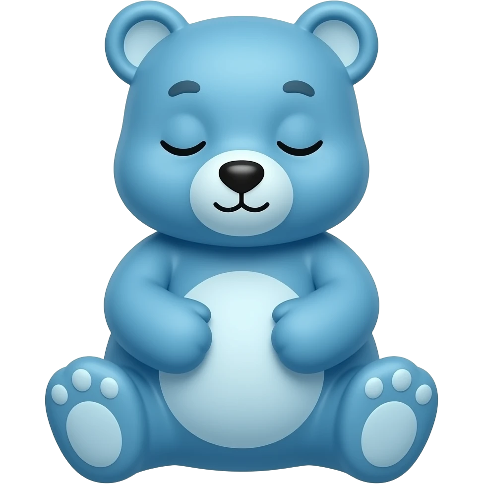 Sleepy Blue bear in love emoji