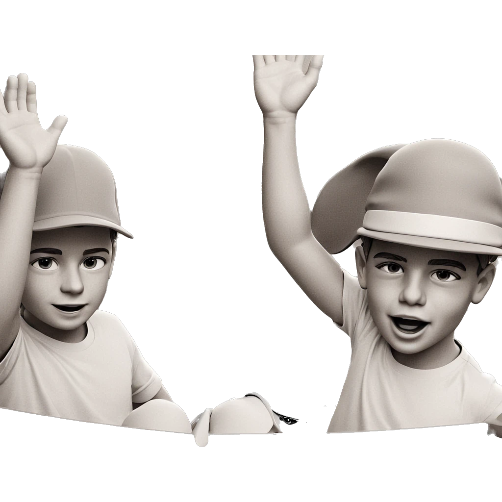 monochrome boys wearing hats emoji