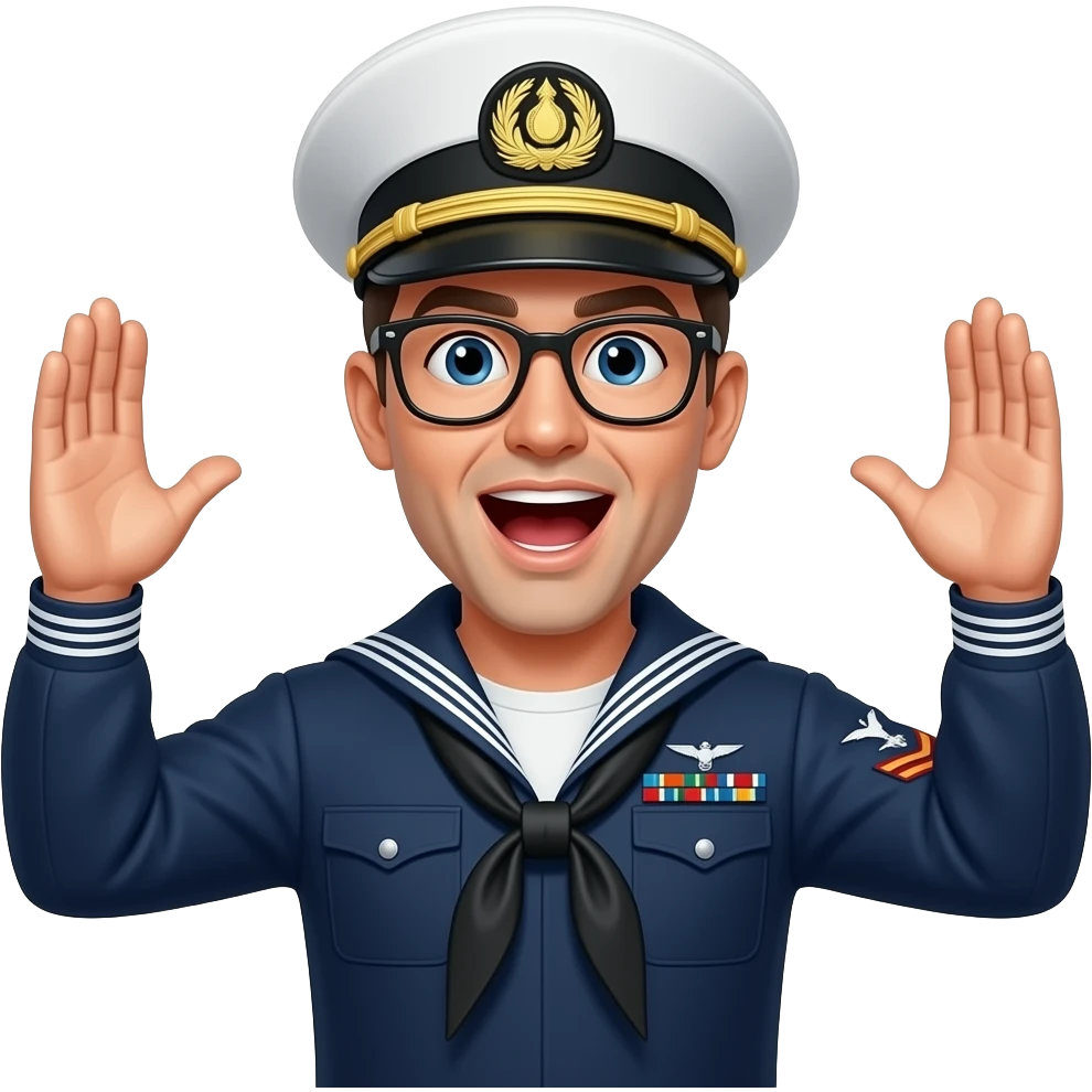 Marine with his hands up saying make it make sense emoji