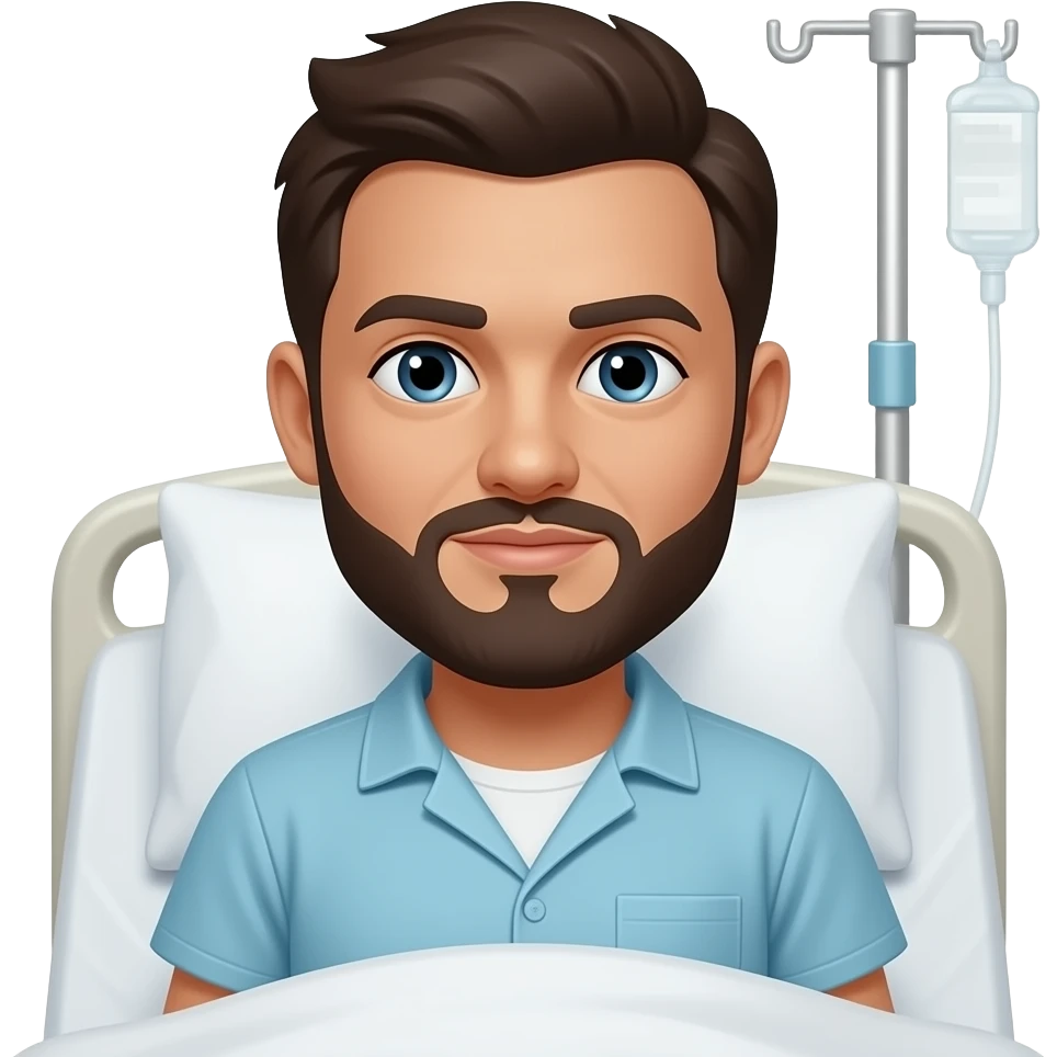 paciente en habitacion de hospital emoji