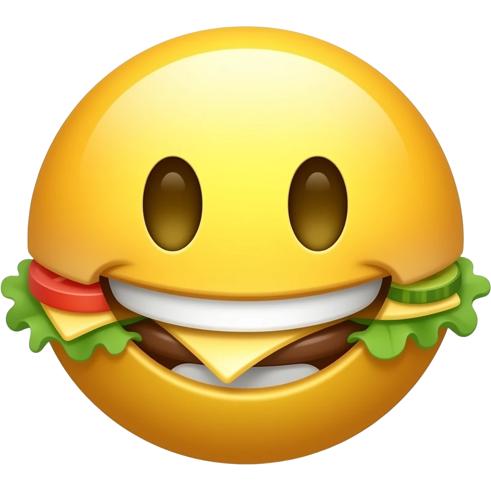 Yellow smiley emoji with good morning breakfast emoji