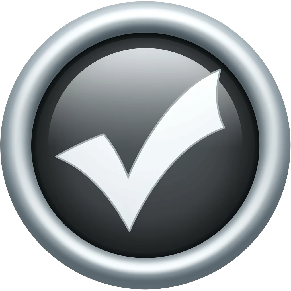 Centang putih berbentuk bulat emoji