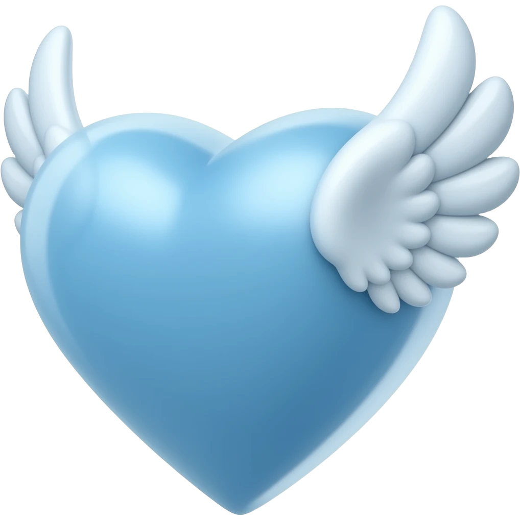 Aile ange coeur bleu emoji