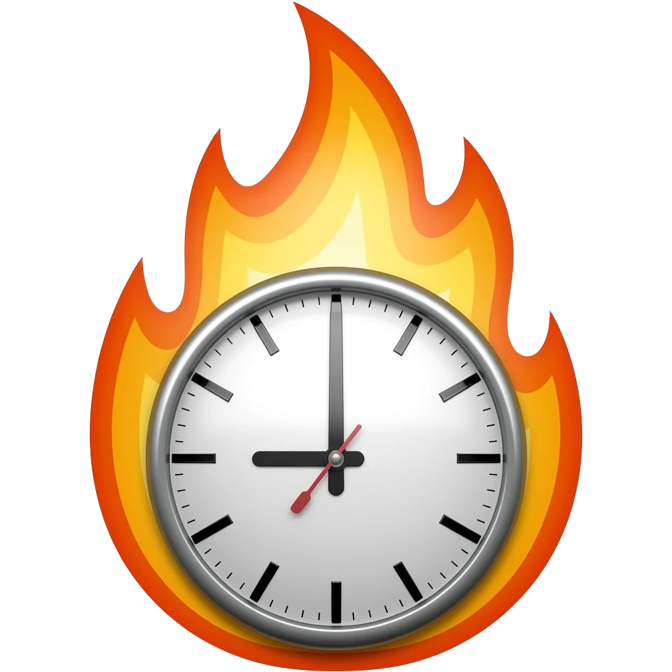 clock fire emoji