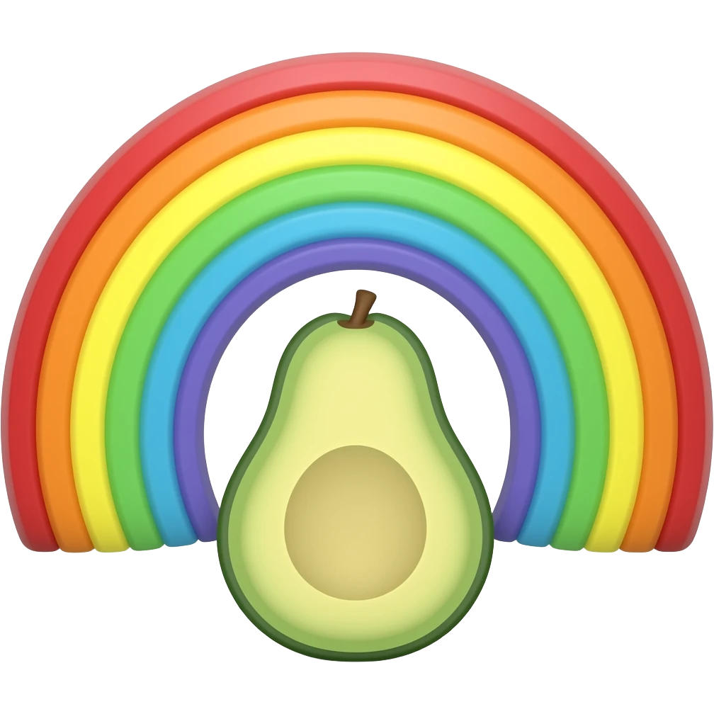 rainbow avocado emoji