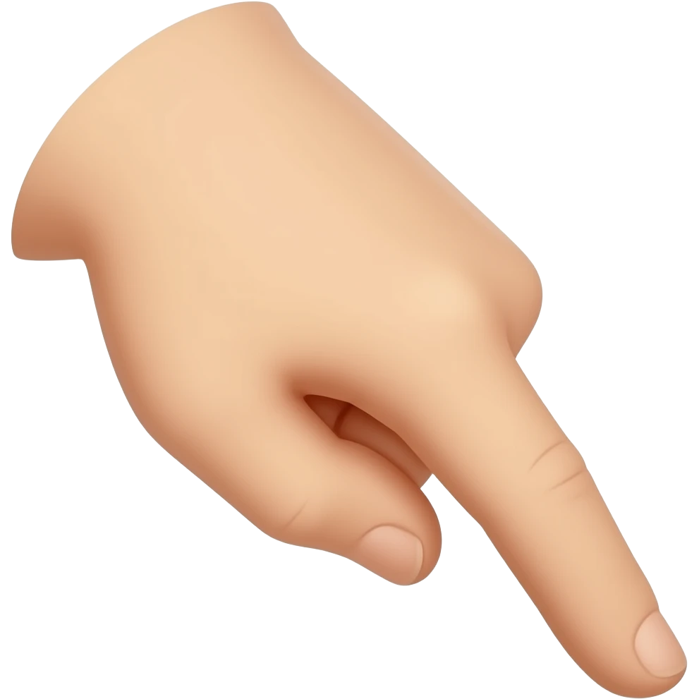 A little finger pointing down, with downward arrow emoji