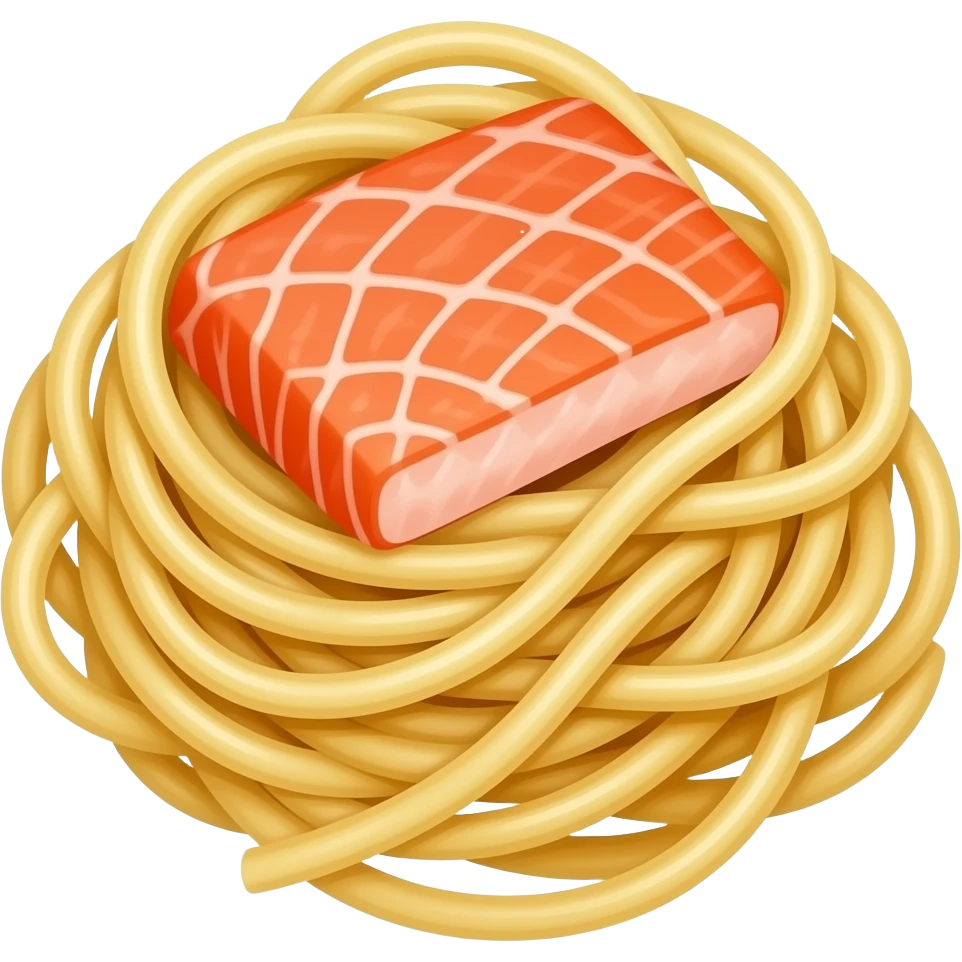 Pasta with a lot of salmon emoji