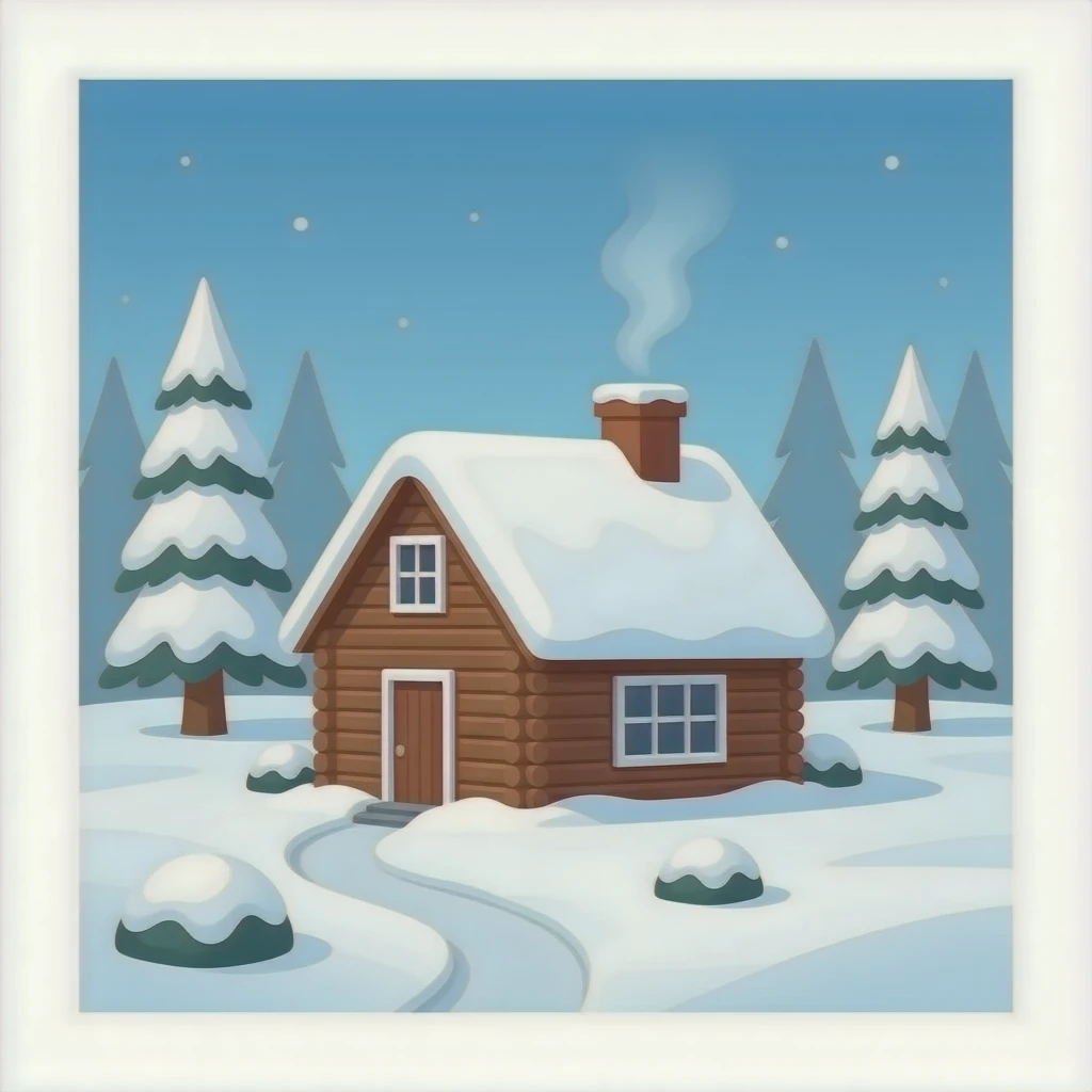 House w snow emoji