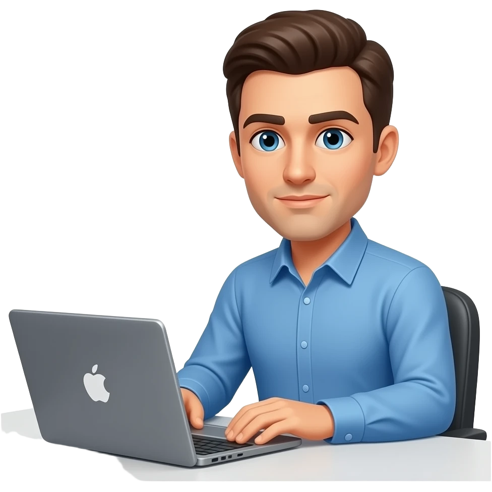 A working man in laptop waiting emoji