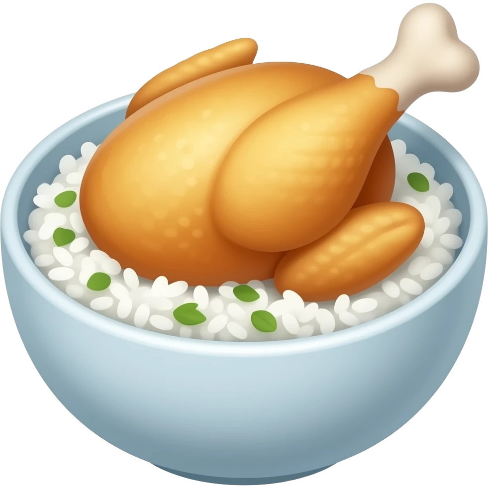 Lunch rice with chicken emoji