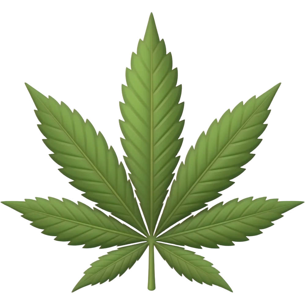 una hoja de cannabis realista emoji